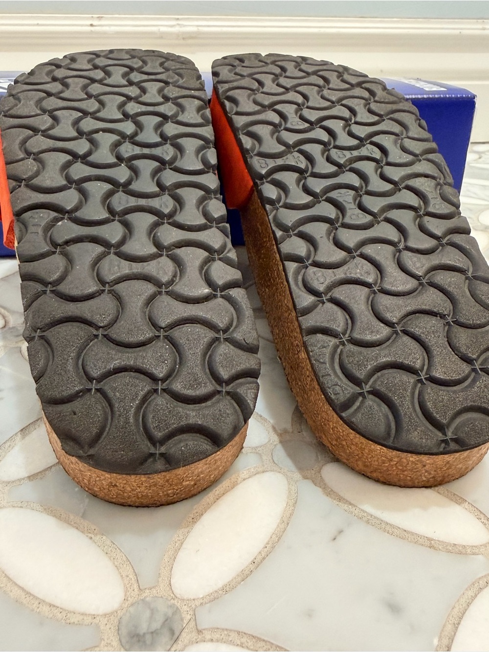 Birkenstock Madrid Big Buckle Sandals Crimson Red Oiled Leather Gold Narrow 38 - Picture 12 of 15